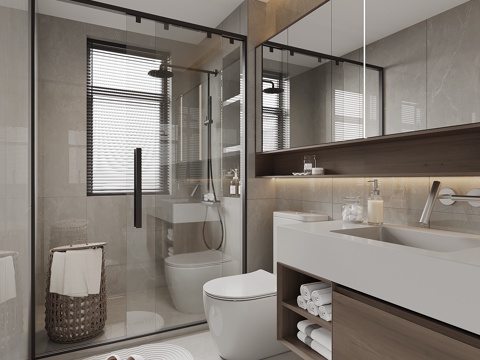 现代卫生间su模型