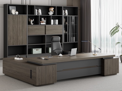  现代办公桌椅 办公桌 老板桌 大班台 班台桌3d模型 