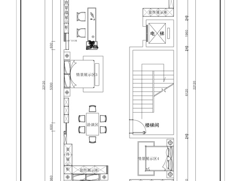 现代家纺专卖店平面方案图cad施工图