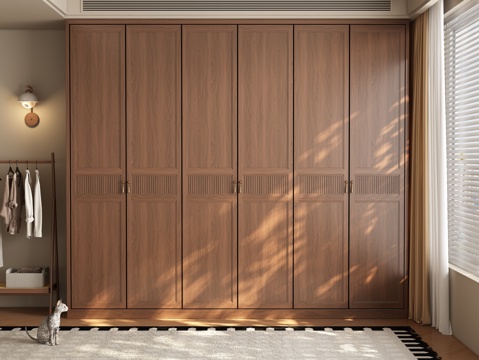  中古风衣柜3d模型 