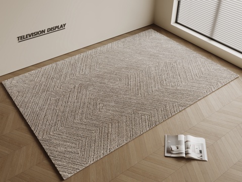 现代简约地毯 方形地毯 粗布地毯 客厅地毯 奶油风地毯su模型