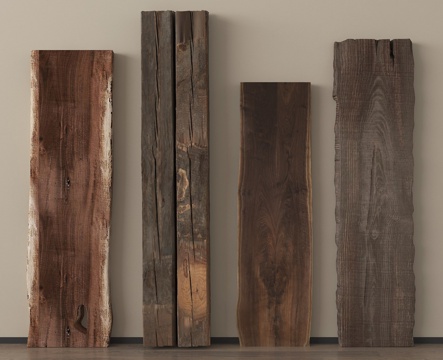 中式木头木板木条 旧木板老木头木块su模型