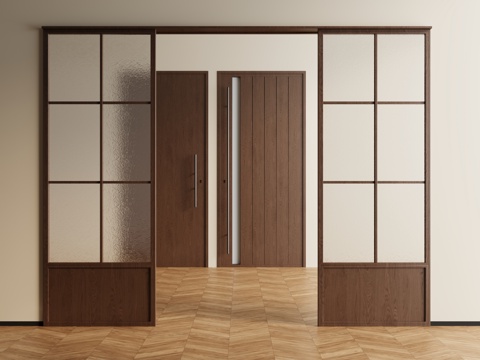  门 推拉门 房门 木门3d模型 