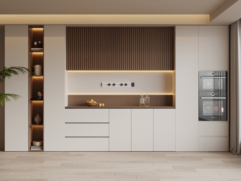  中古风酒柜 餐边柜3d模型 