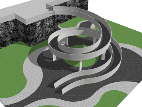 桥梁 结构桥 桥 高架桥 木栈道 景观 栈道su模型