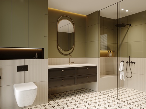  法式卫生间 浴室柜  马桶3d模型 