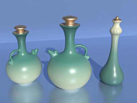  瓶子酒瓶瓷瓶包装酒罐摆件3d模型 