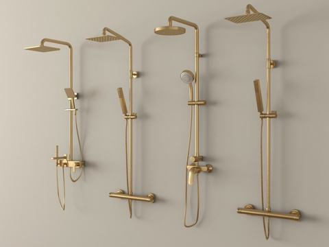 法式淋浴 花洒su模型