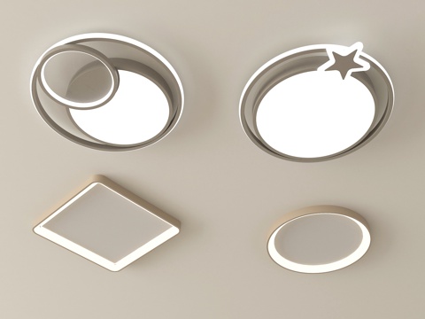 现代吸顶灯 客厅吸顶灯su模型