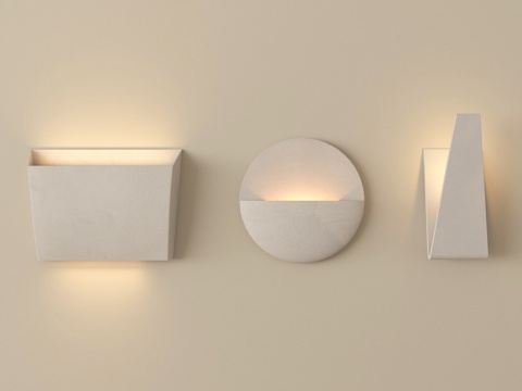  现代石膏灯 嵌入式石膏灯3d模型 