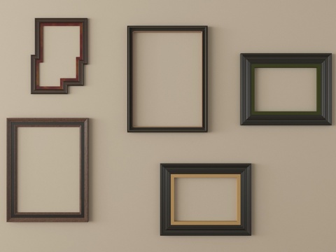 中古相框 装饰画框 镜框su模型