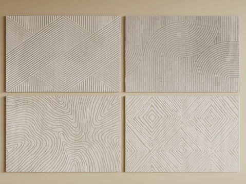 现代简约地毯 方形地毯 粗布地毯 客厅地毯 奶油风地毯su模型