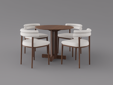 桌椅组合su模型