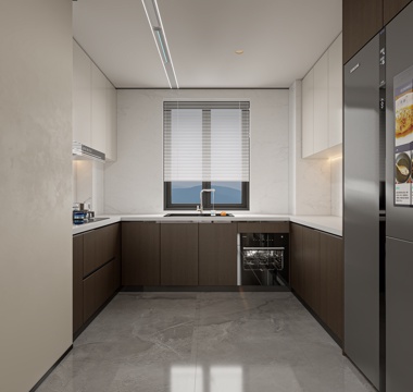  意式轻奢厨房3d模型 