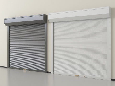 现代卷帘门 卷闸门 车库门 仓库门 防盗门su模型