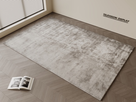 现代简约地毯 方形地毯 粗布地毯 客厅地毯 奶油风地毯su模型