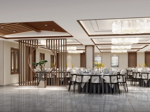  餐厅包间3d模型 