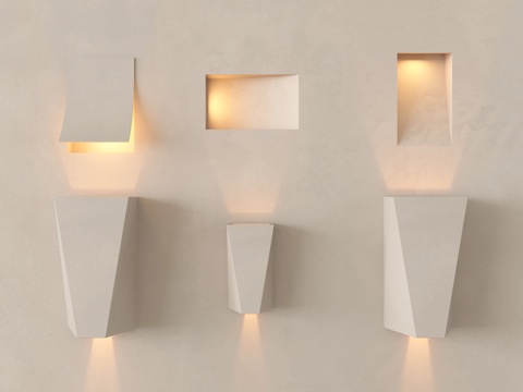 现代石膏灯 嵌入式石膏灯su模型