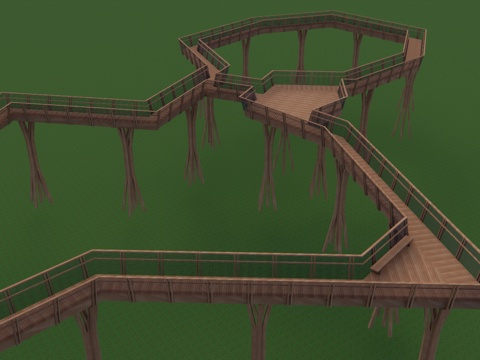 高架桥 滨水栈道 栈道 滨水景观 景观桥 结构桥su模型