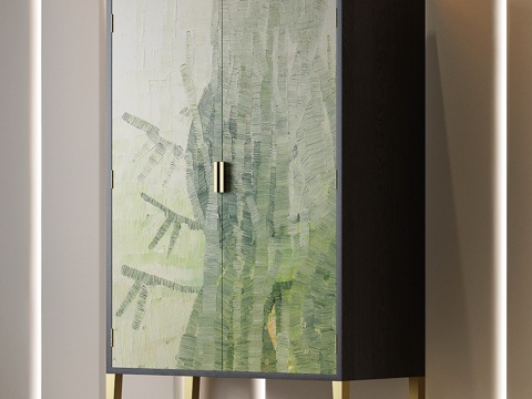 现代酒柜 意式酒柜 意式轻奢边柜 意式边柜 现代边柜su模型