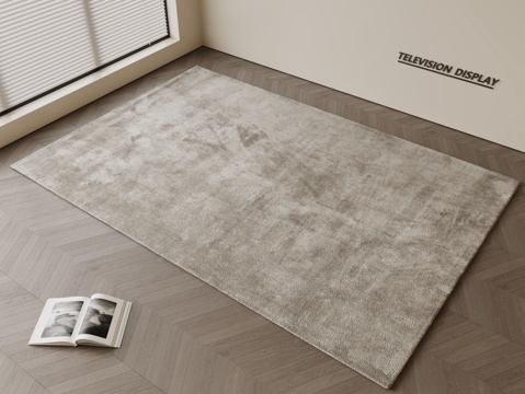 现代简约地毯 方形地毯 粗布地毯 客厅地毯 奶油风地毯su模型