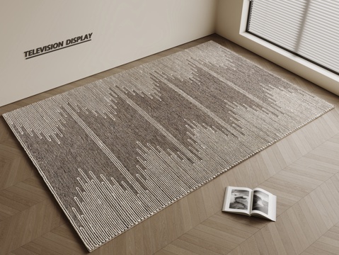 现代简约地毯 方形地毯 粗布地毯 客厅地毯 奶油风地毯su模型