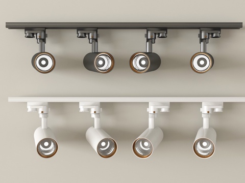 现代筒灯射灯 轨道射灯su模型