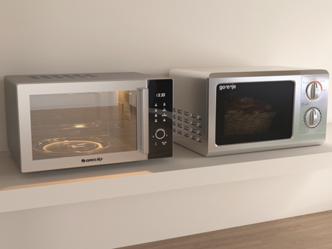 现代微波炉 厨房电器su模型