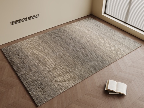 现代简约地毯 方形地毯 粗布地毯 客厅地毯 奶油风地毯su模型