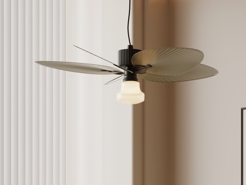 现代简约吊灯 风扇灯su模型