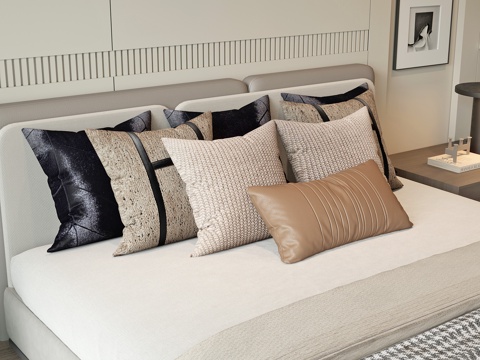 现代抱枕枕头su模型