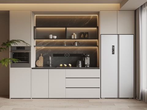  现代简约酒柜 餐边柜3d模型 