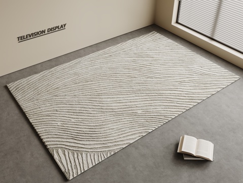 现代简约地毯 方形地毯 粗布地毯 客厅地毯 奶油风地毯su模型