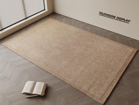 现代简约地毯 方形地毯 粗布地毯 客厅地毯 奶油风地毯su模型