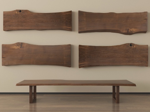  新中式板凳 户外板凳 旧木板3d模型 