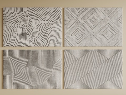  现代简约地毯 方形地毯 粗布地毯 客厅地毯 奶油风地毯su模型 