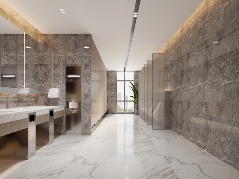  公共卫生间3d模型 