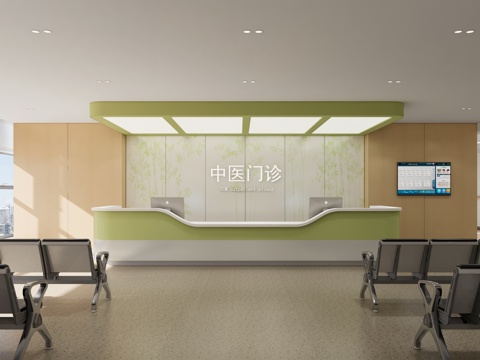 现代医院_医院大厅_候诊区_护士站_中医院su模型
