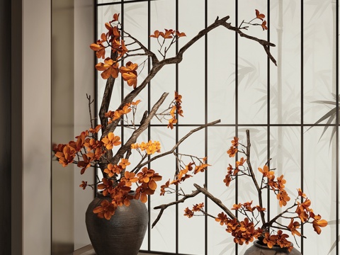 现代盆栽su模型