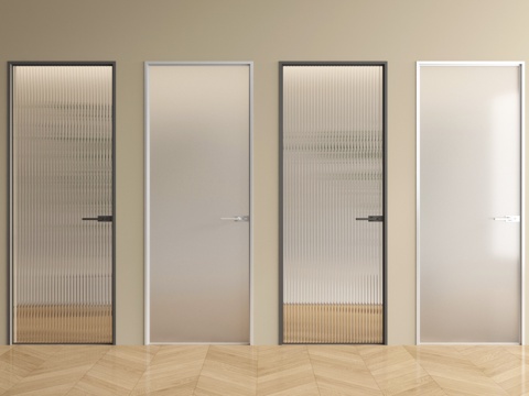 现代玻璃单开门 长虹玻璃单开门 磨砂玻璃单开门 厨卫门su模型