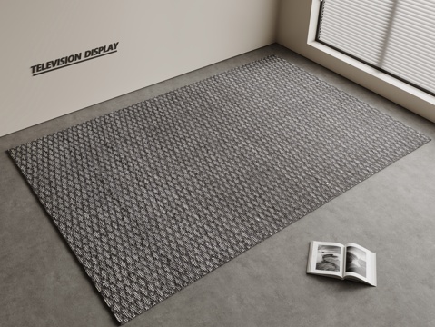 现代简约地毯 方形地毯 粗布地毯 客厅地毯 奶油风地毯su模型