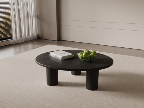 现代茶几 实木茶几su模型