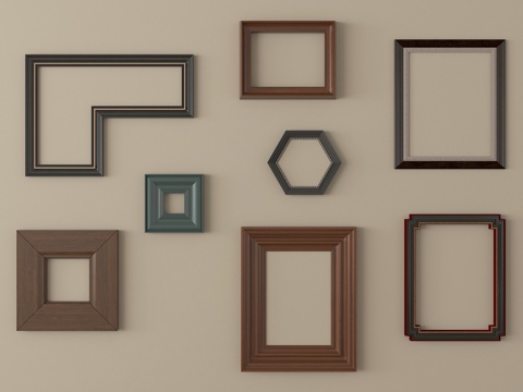 现代相框 装饰画框su模型