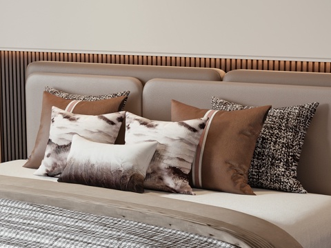 现代抱枕枕头su模型