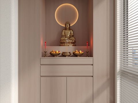  阳台佛龛柜3d模型 