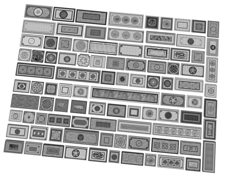 新中式铺装铺地 地铺拼花 地雕砖雕图案 庭院铺装花纹 浮雕铺su模型