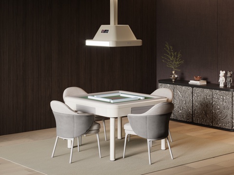 现代意式麻将桌 棋牌桌su模型