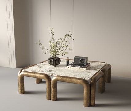  现代大理石茶几3d模型 