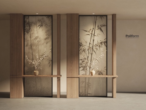  端景隔断3d模型 