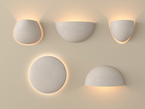  现代石膏灯 嵌入式石膏灯3d模型 